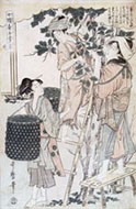 UTAMARO, Women Picking Mulberry Leaves, woodcut